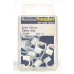 8mm Cable Clips White 14 pack