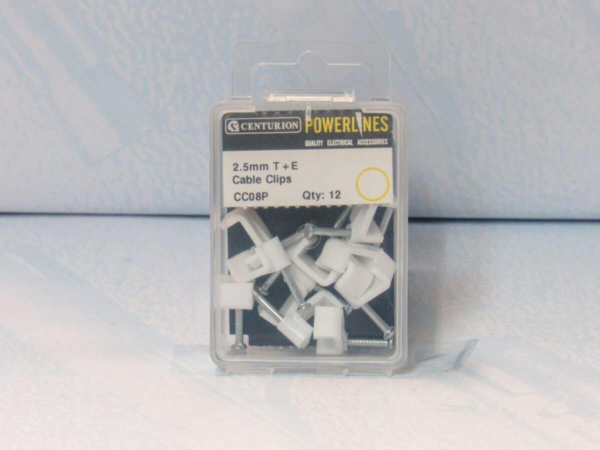 2.5mm T+E Cable Clips White 12 pack - Image 2