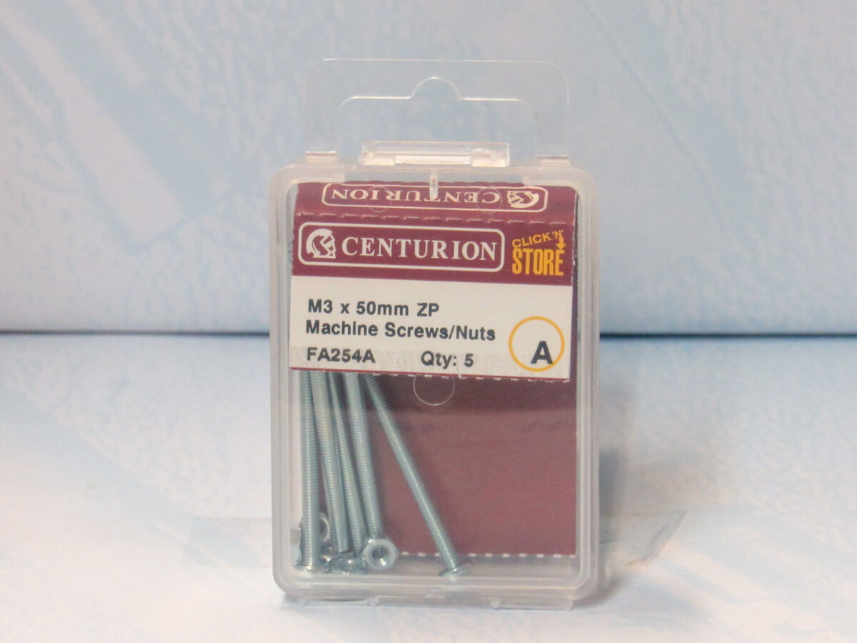 M3 x 50mm ZP Machine Screws & Nuts (5) - Image 2