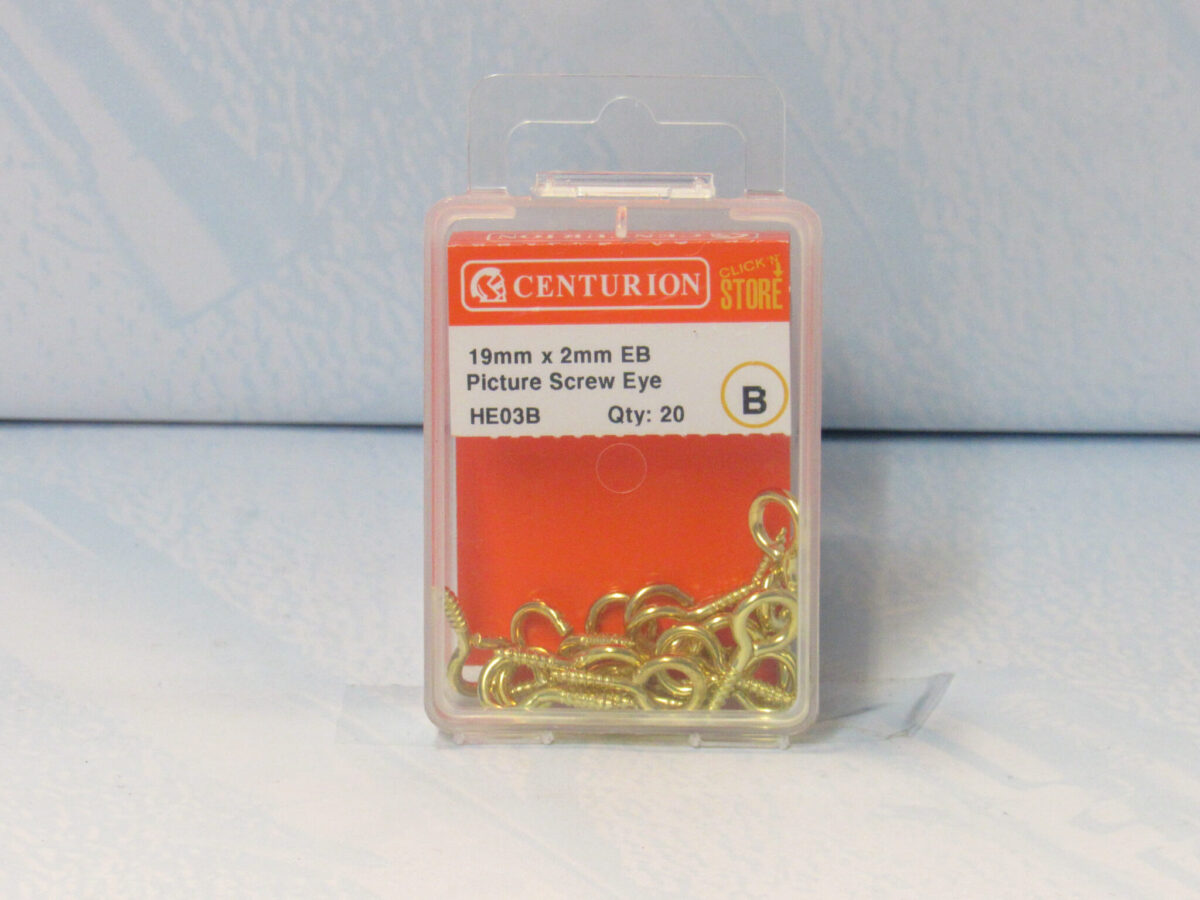19mm x 2mm EB Picture Screw Eyes 20 pack - Image 2