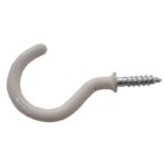 38mm White PVC Shouldered Cup Hook 3 pack