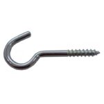 55mm x 8mm ZP Steel Screw Hooks 5 pack