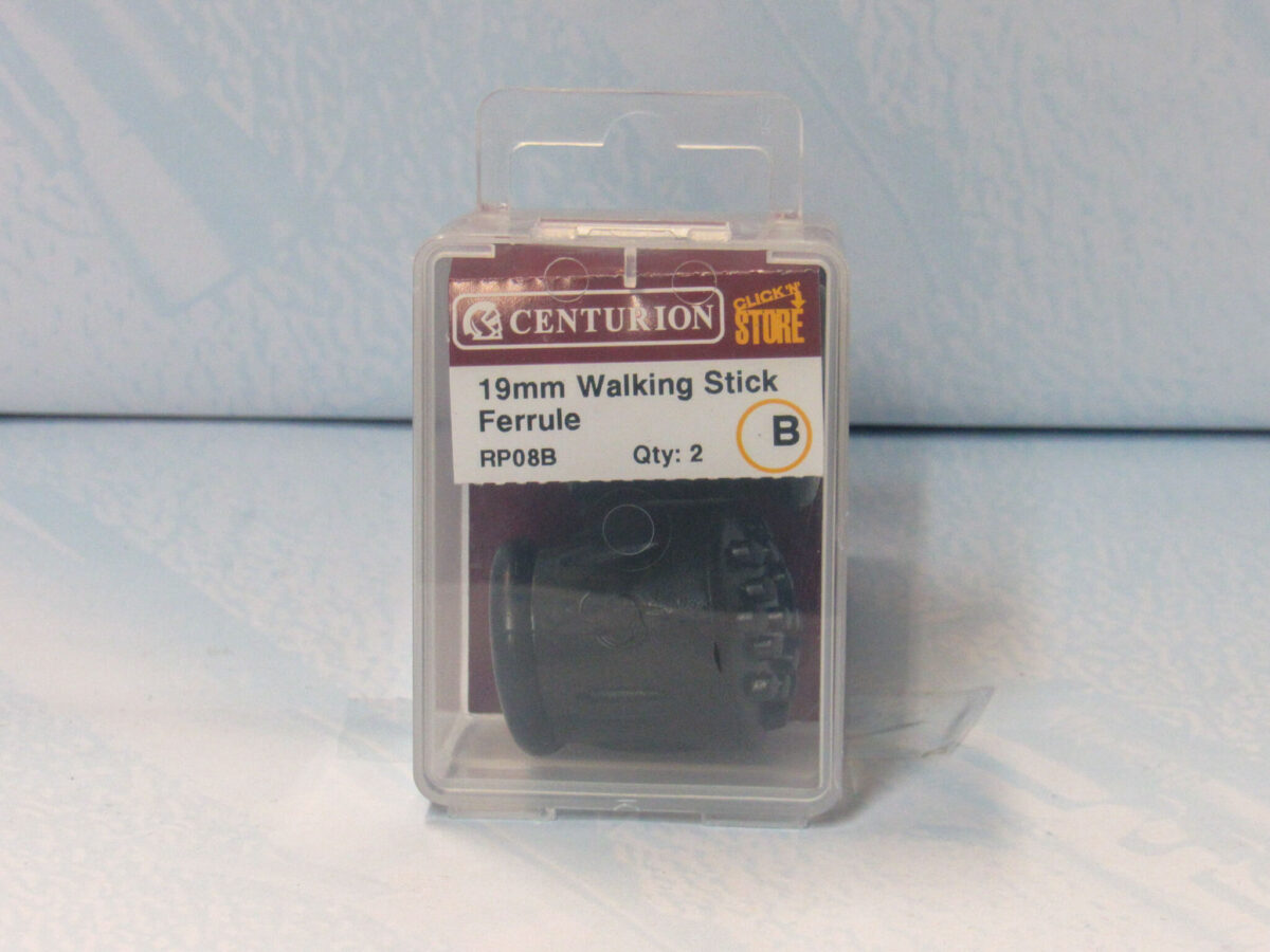 19mm Black Rubber Walking Stick Ferrule 2 pack - Image 2