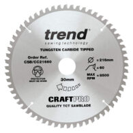 Trend 216mm X 60t X 30mm Craft Blade Cc
