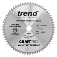 Trend 305mm X 64t X 30mm Craft Blade Cc
