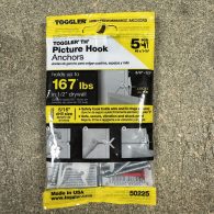 Toggler TH Picture Hook Anchors 1/2" Drywall (5pcs)